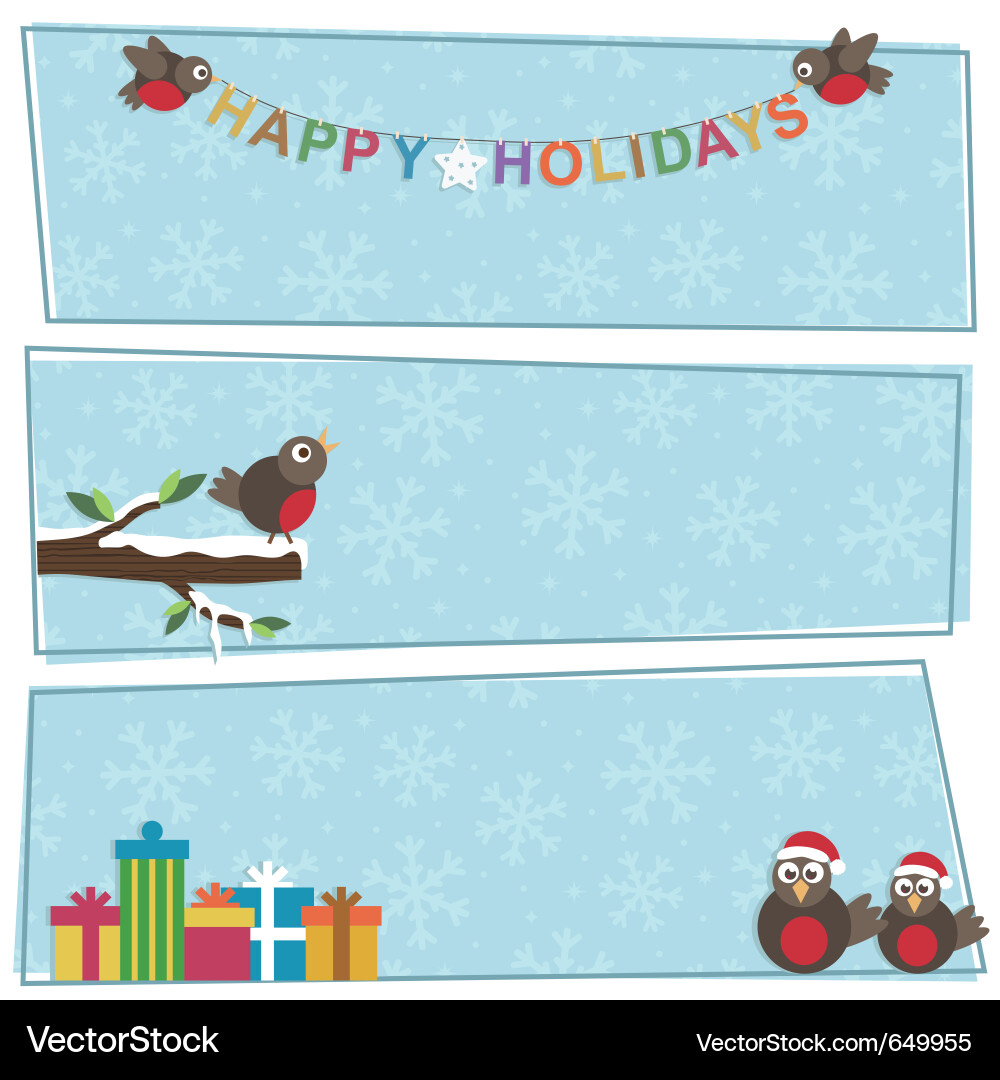 Blue Snowflake Christmas Banners Vector Image