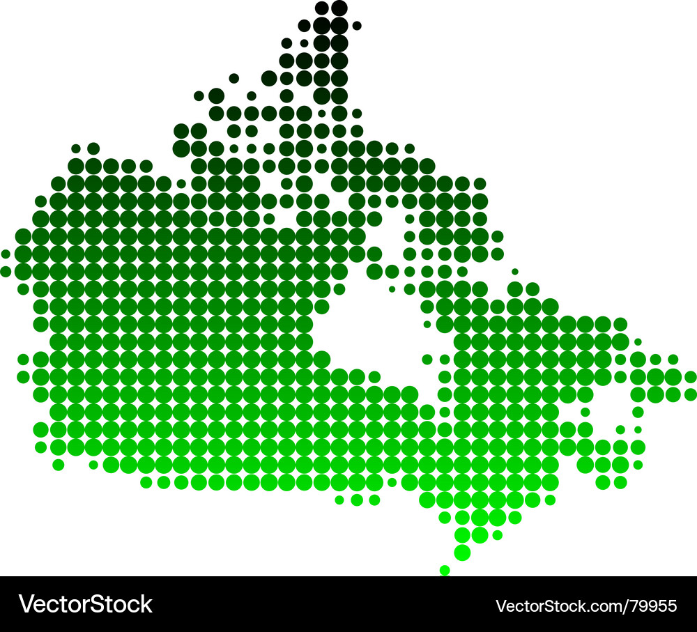 Canada Map Dotted Pattern Vector Image