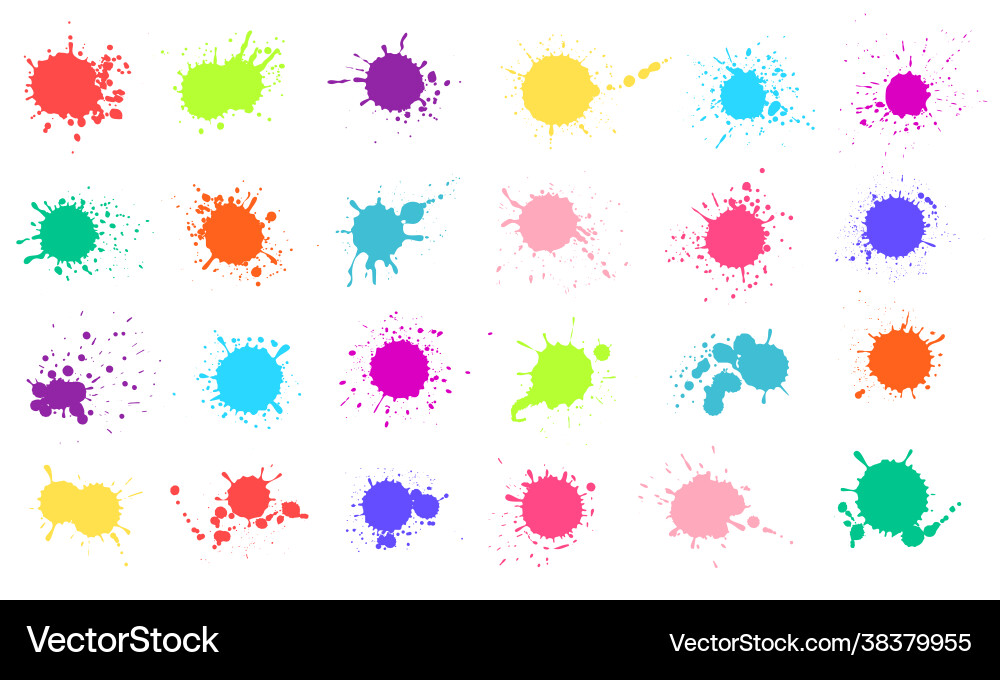 Colorful Paint Splashes Vector Image