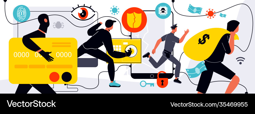 Flat hacker Flat hacker vector image