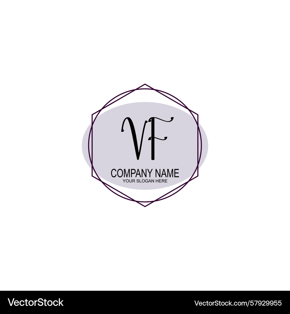 Handwriting logo concepts with initial vf Vector Image