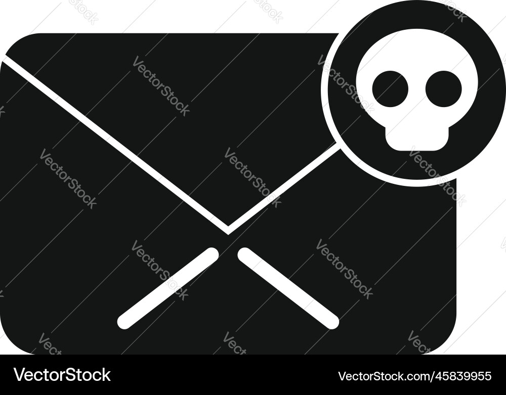 Mail malware icon simple virus error Mail malware icon simple virus error vector image