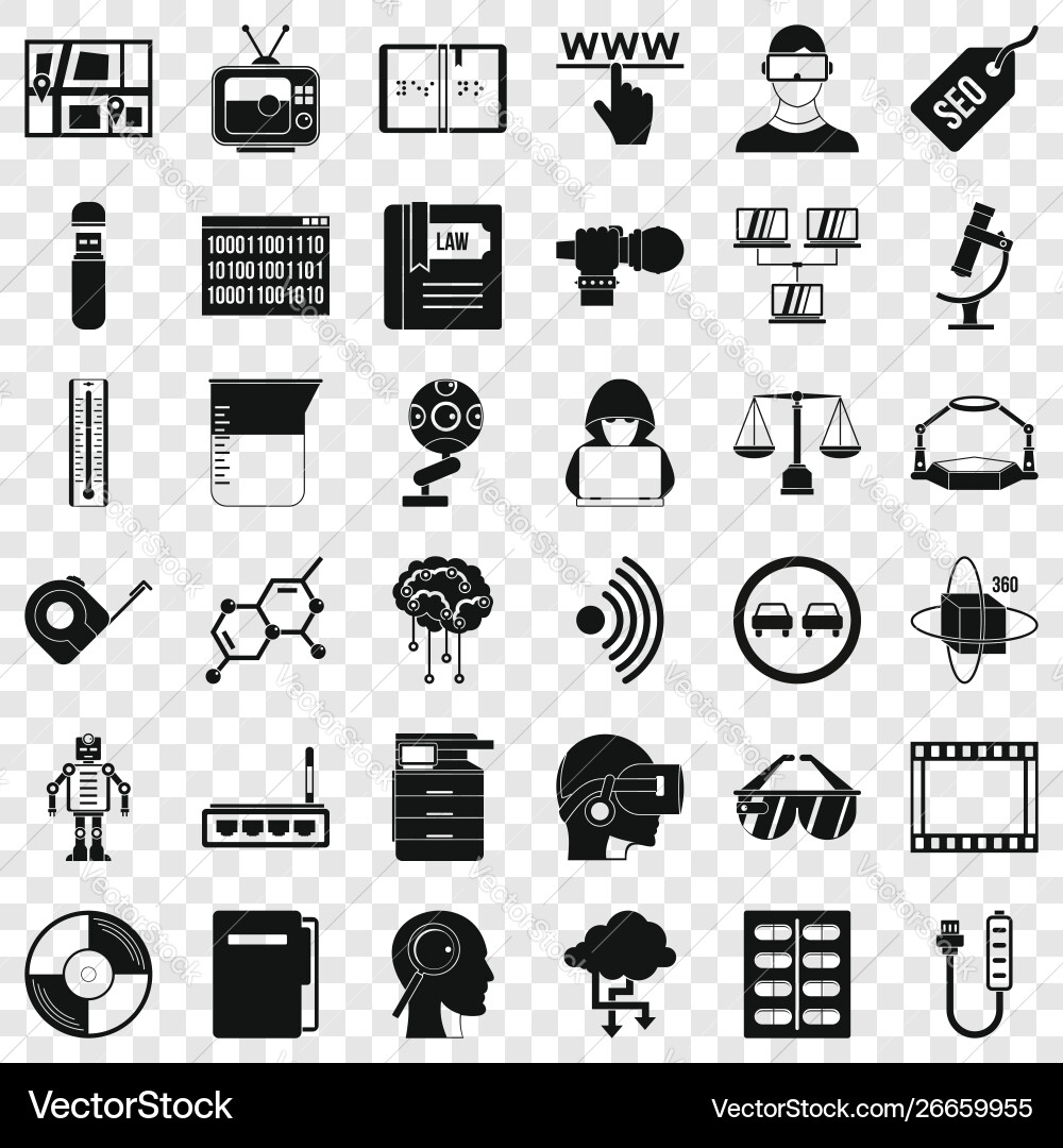 Usb icons set simple style Usb icons set simple style vector image