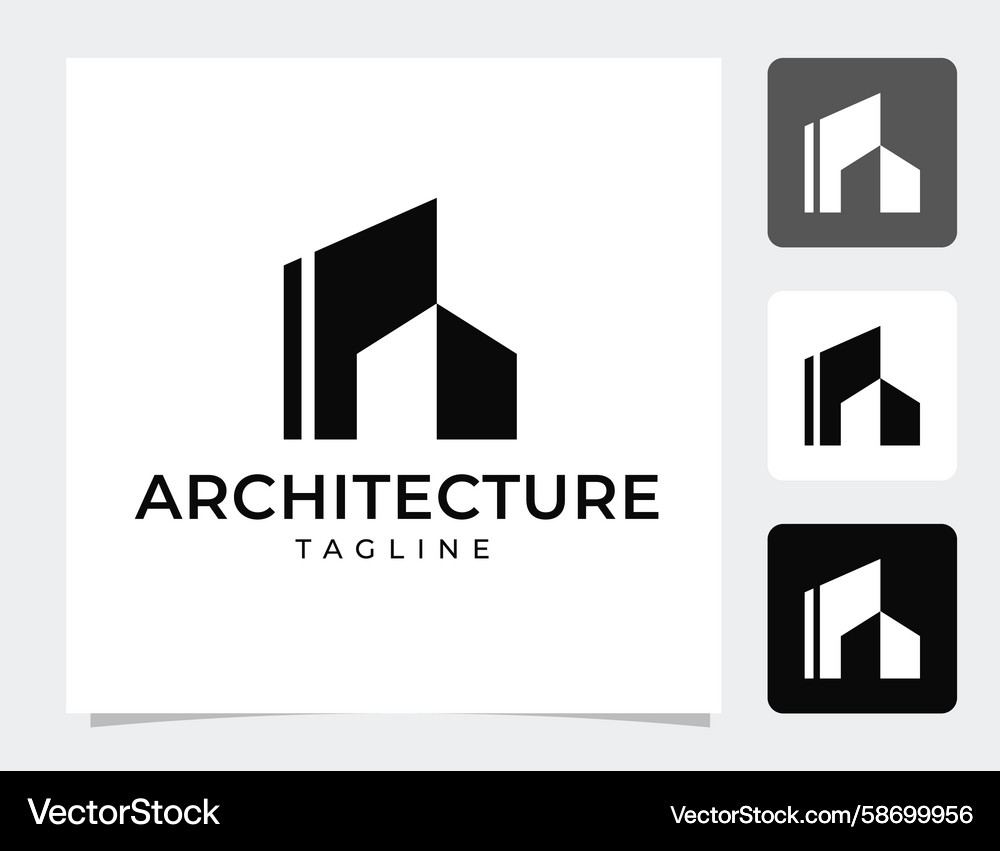 Architecture logo building line symbol in minimal Vector Image