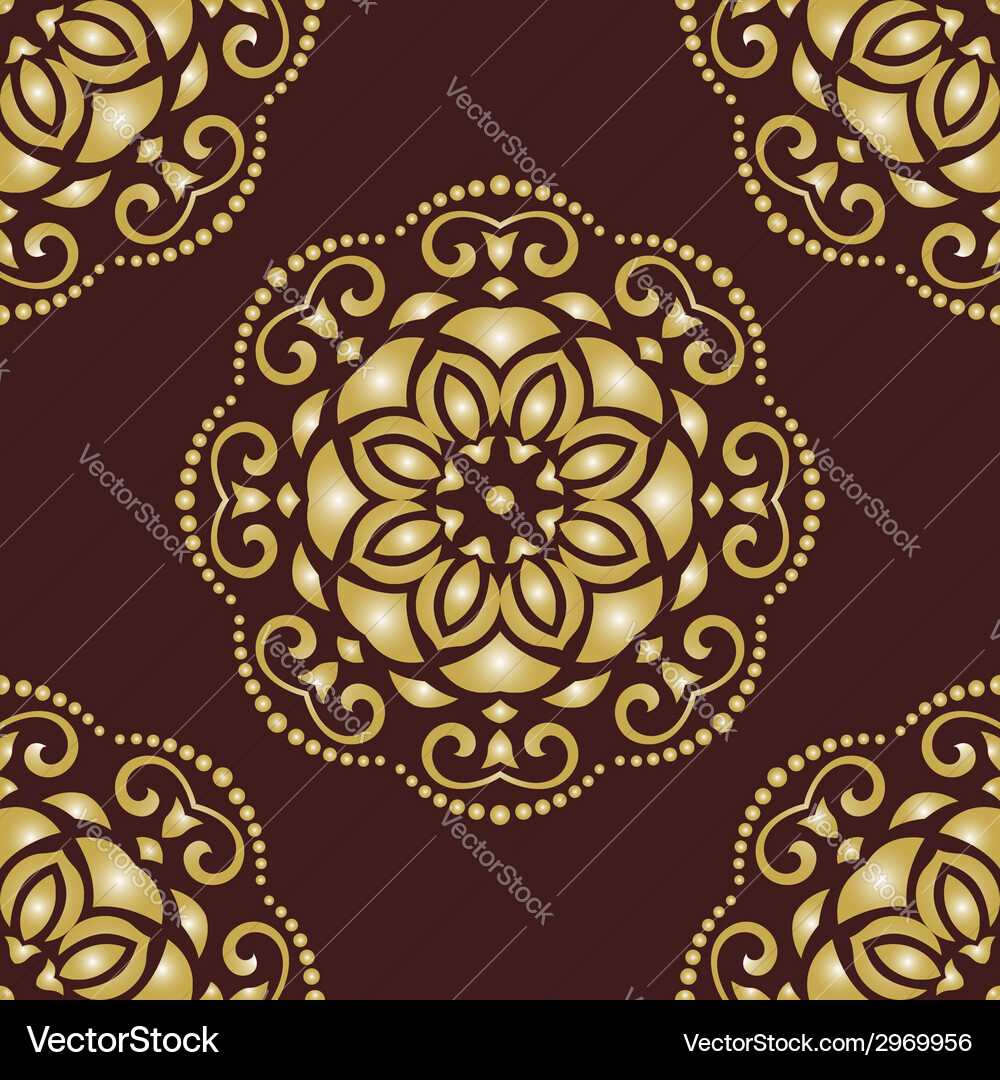 Damask seamless pattern orient background Vector Image