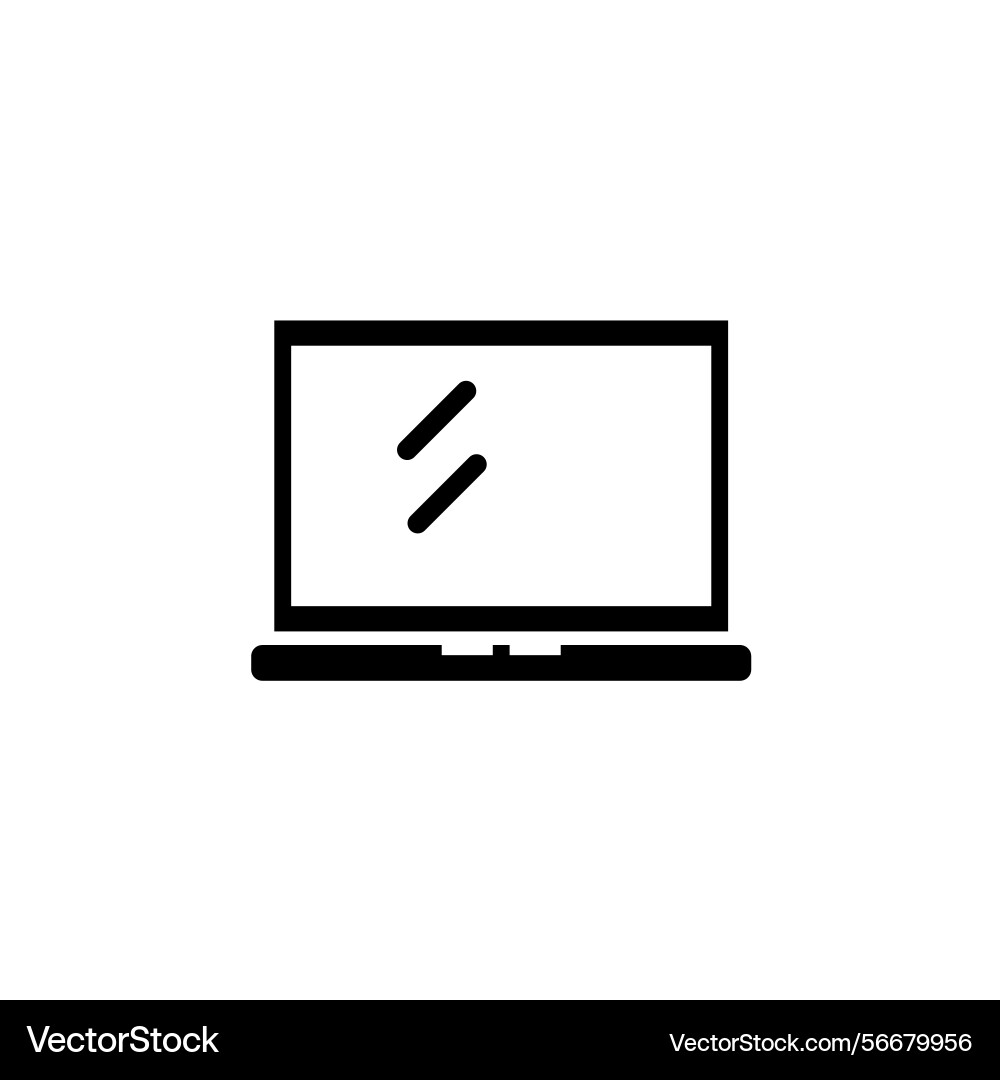 Laptop computer notebook or netbook solid flat vector image