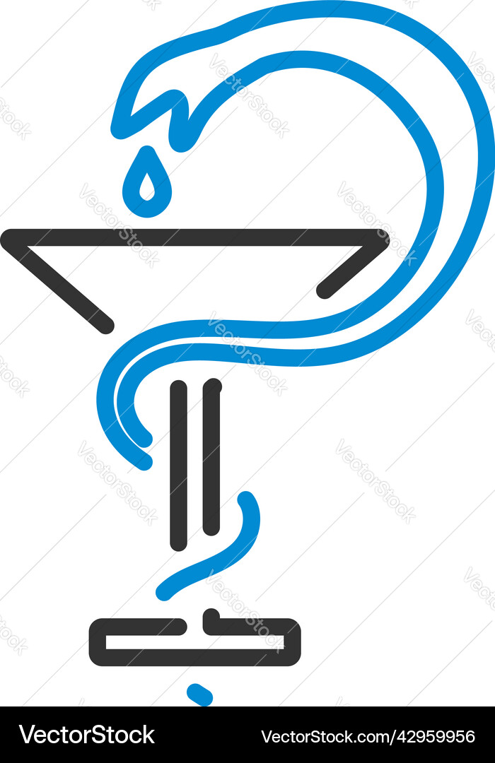 Medicine sign with snake and glass icon vector image