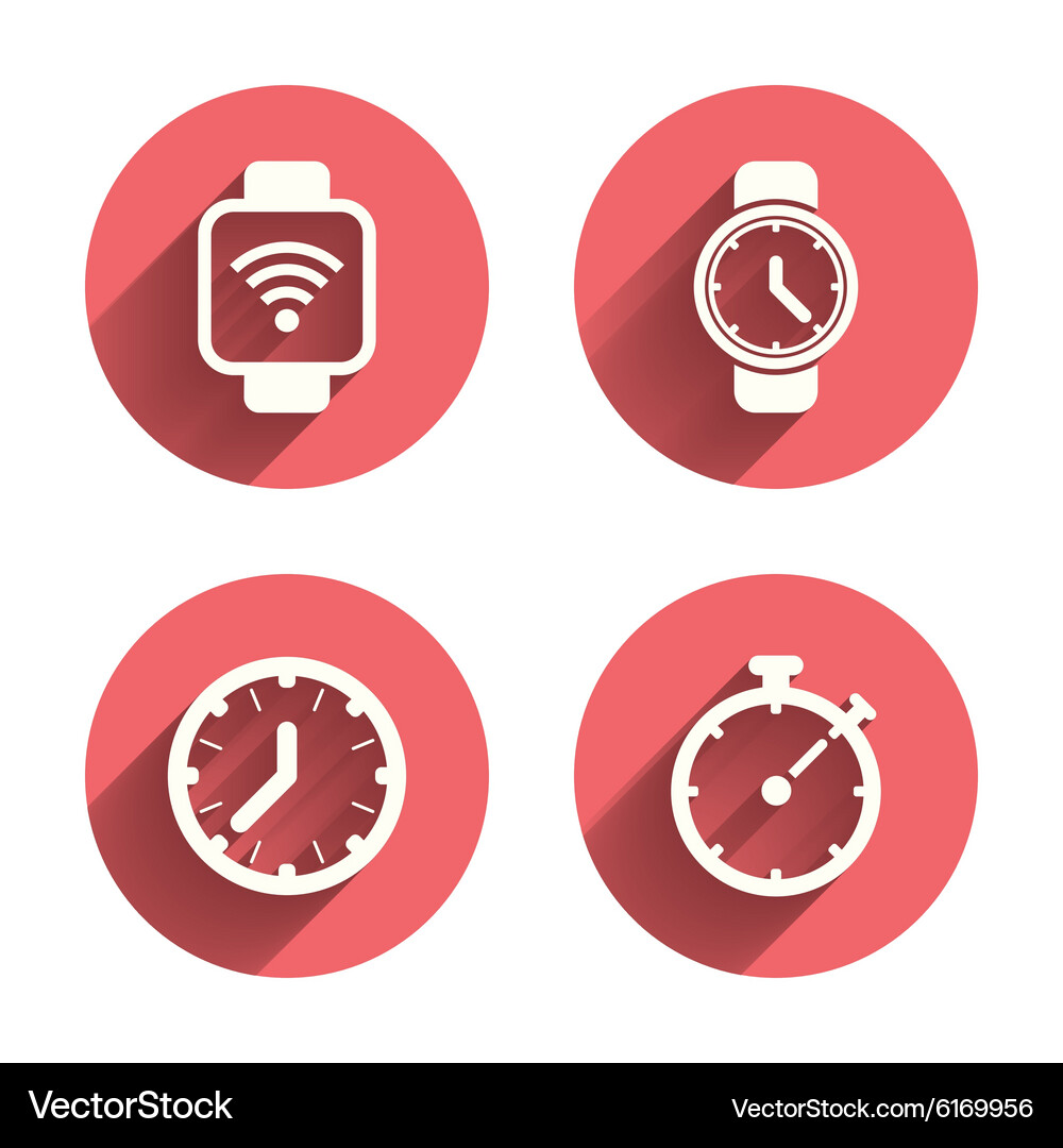 Smart watch mechanical clock time and timer Vector Image