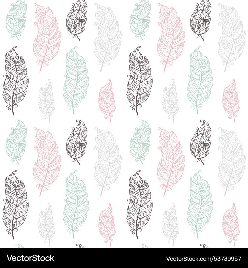 Boho style seamless pattern with ethnic bird Vector Image