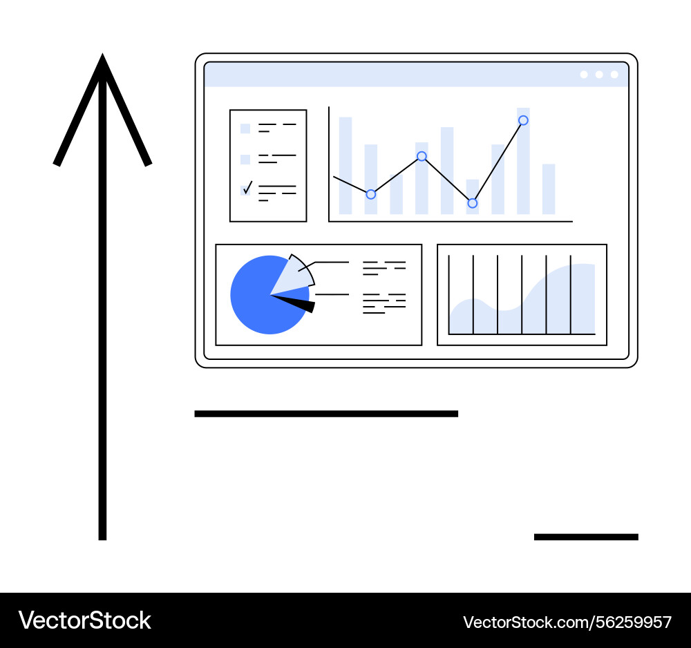 Data analysis dashboard with charts and graphs Data analysis dashboard with charts and graphs vector image