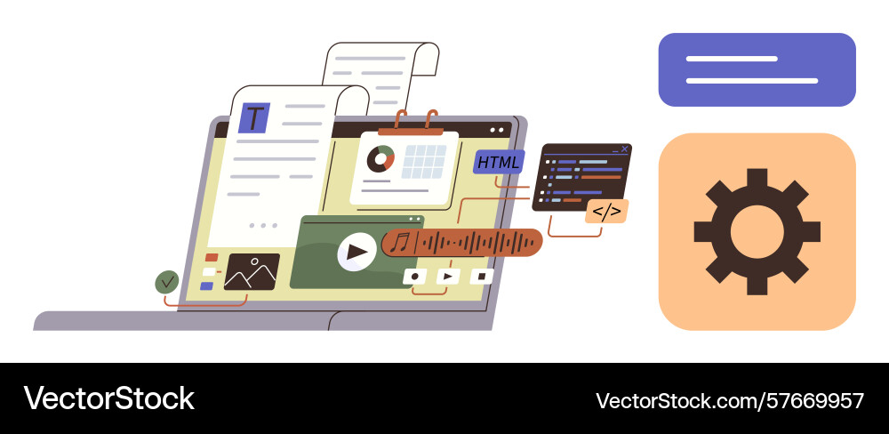 Digital content creation with tools code Digital content creation with tools code vector image