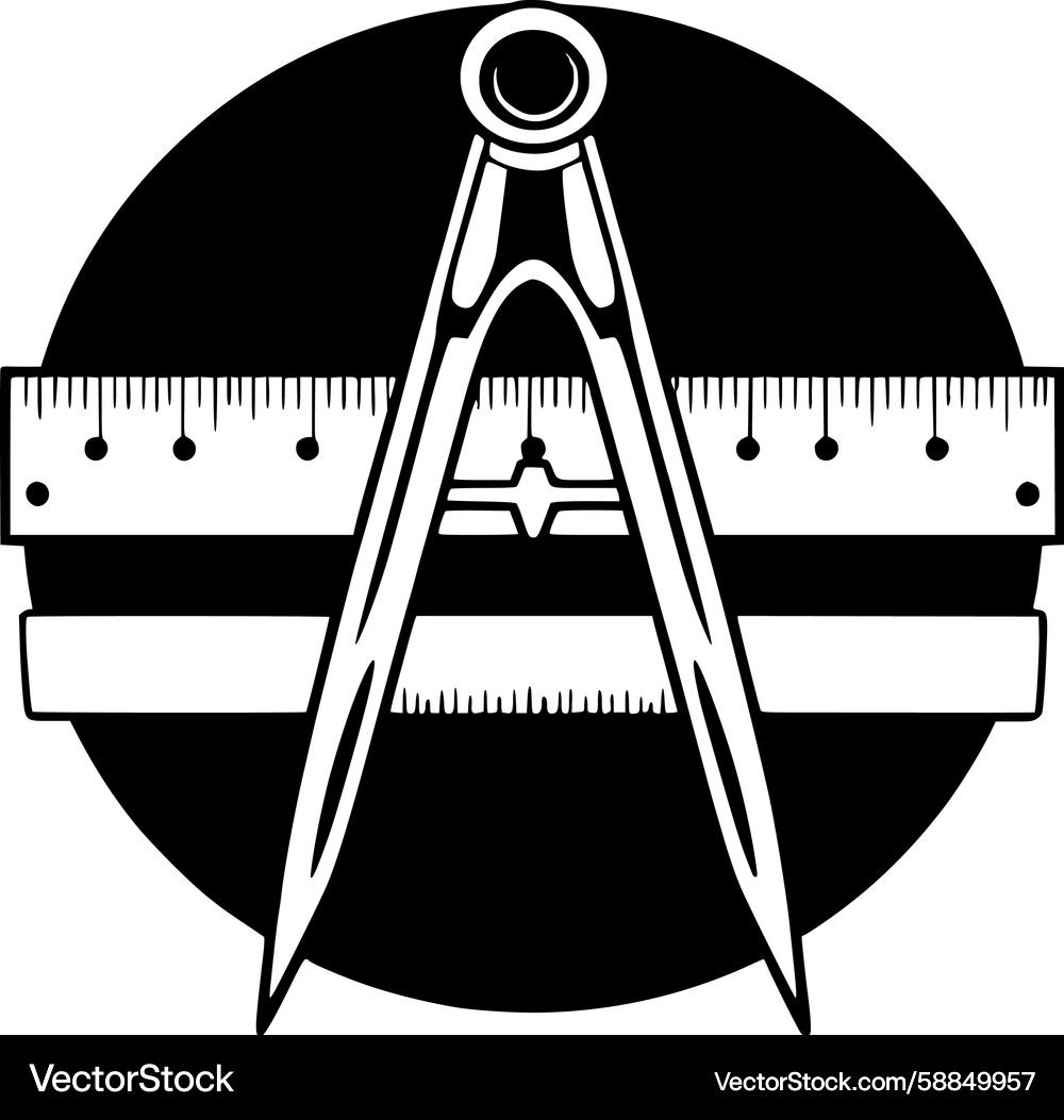 Drafting Compass and Ruler Vector Image