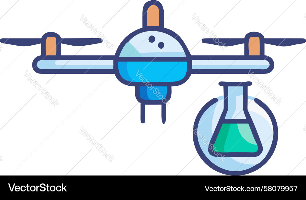 Drone Lab Monitoring System Vector Image