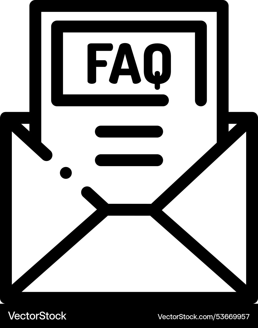 Faq icon thin linear style design isolated Faq icon thin linear style design isolated Vector Image