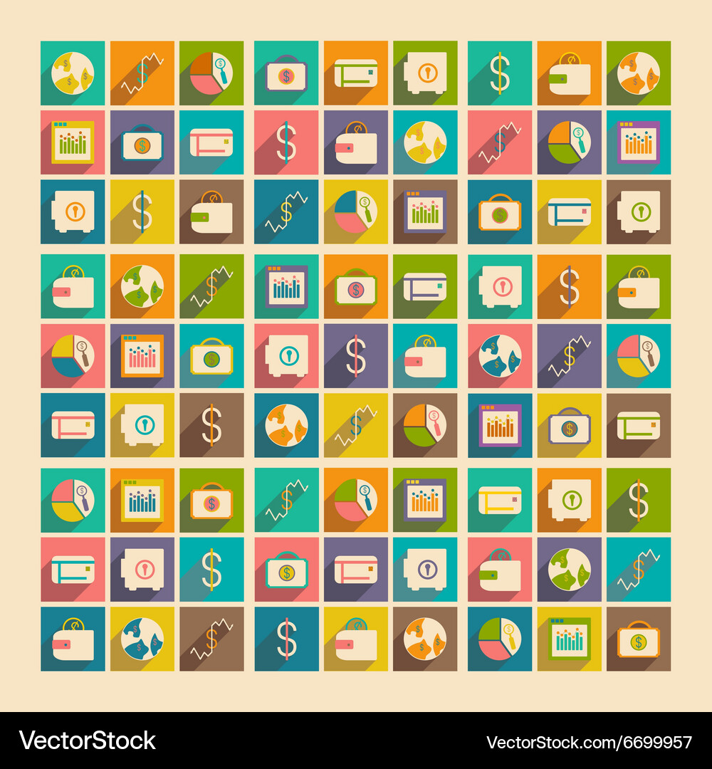 Flat with shadow concept and mobile application Vector Image
