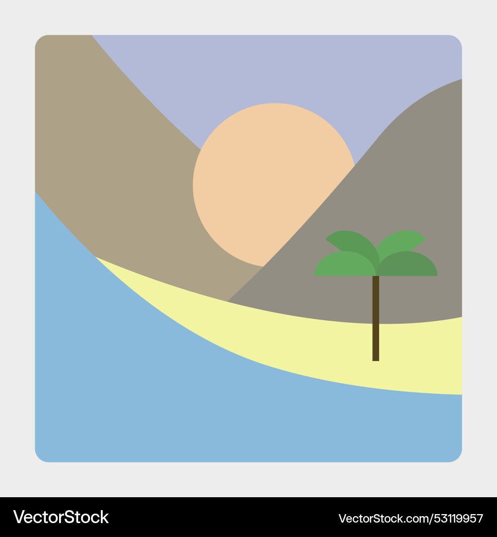 Sun over the sea palm trees on island Sun over the sea palm trees on island vector image