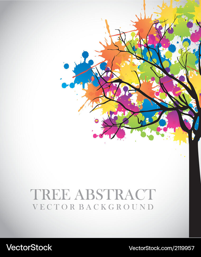 Tree abstract over gray background Vector Image