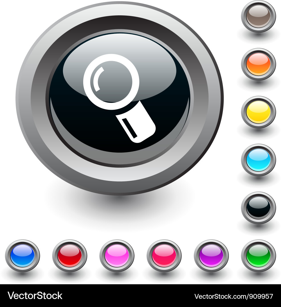 Zoom round button Vector Image