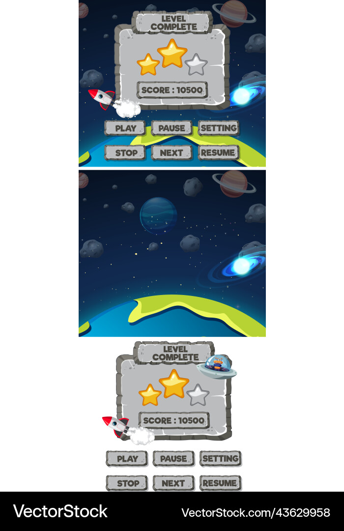 A game background template with elements Vector Image