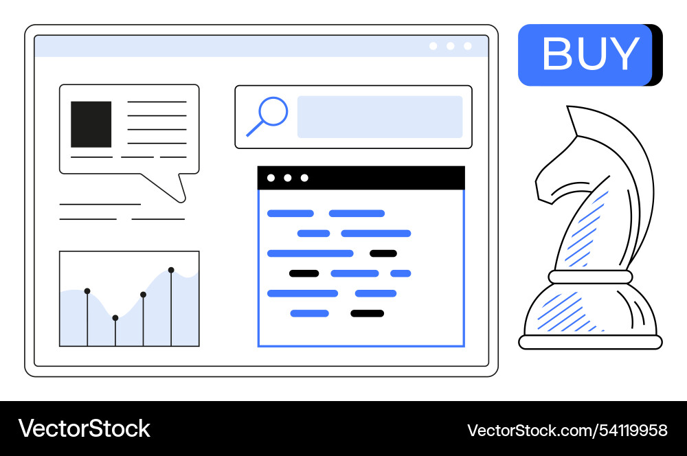 E-commerce strategy and intelligence with data E-commerce strategy and intelligence with data vector image