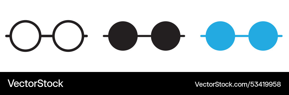 Glasses icon thin line Royalty Free Vector Image