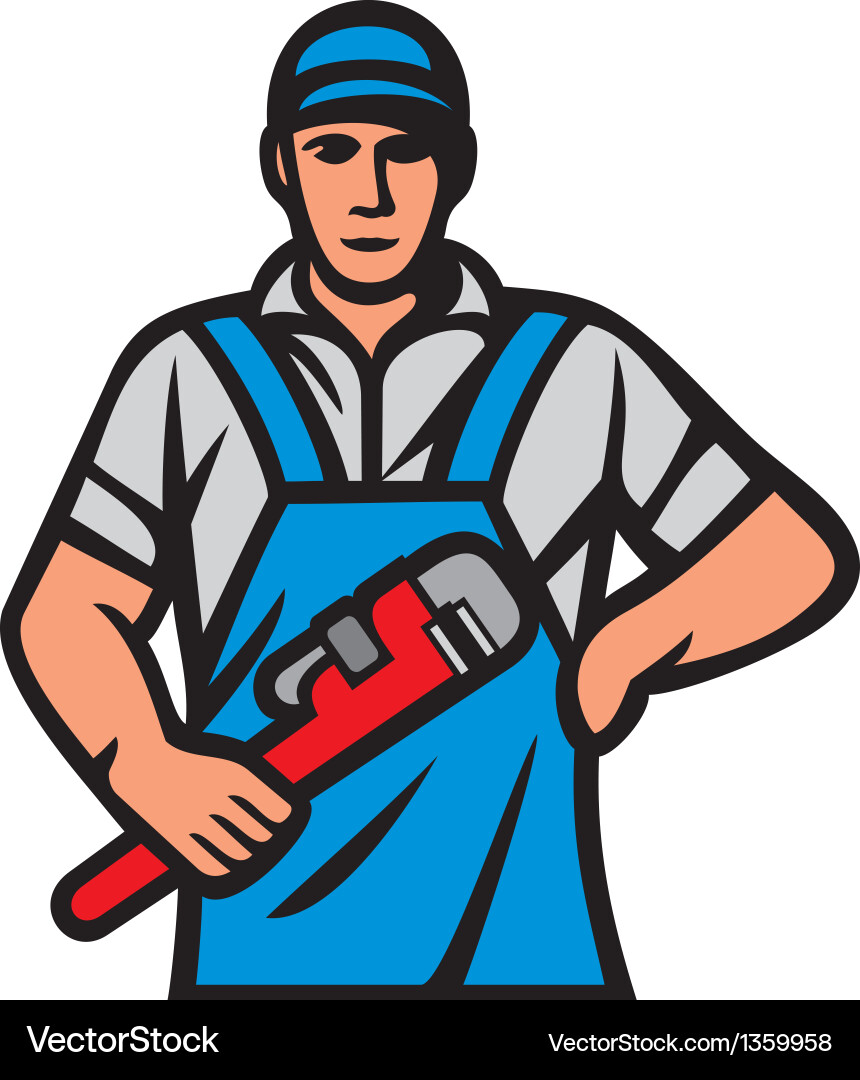 Plumber with Wrench vector image