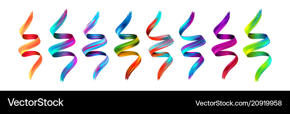Set abstract colorful wave flow design elements Set abstract colorful wave flow design elements vector image
