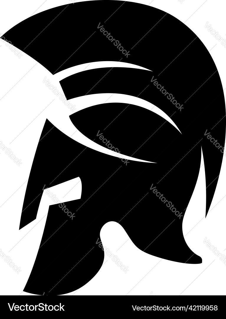 Spartan helmet in monochrome style design element Spartan helmet in monochrome style design element vector image