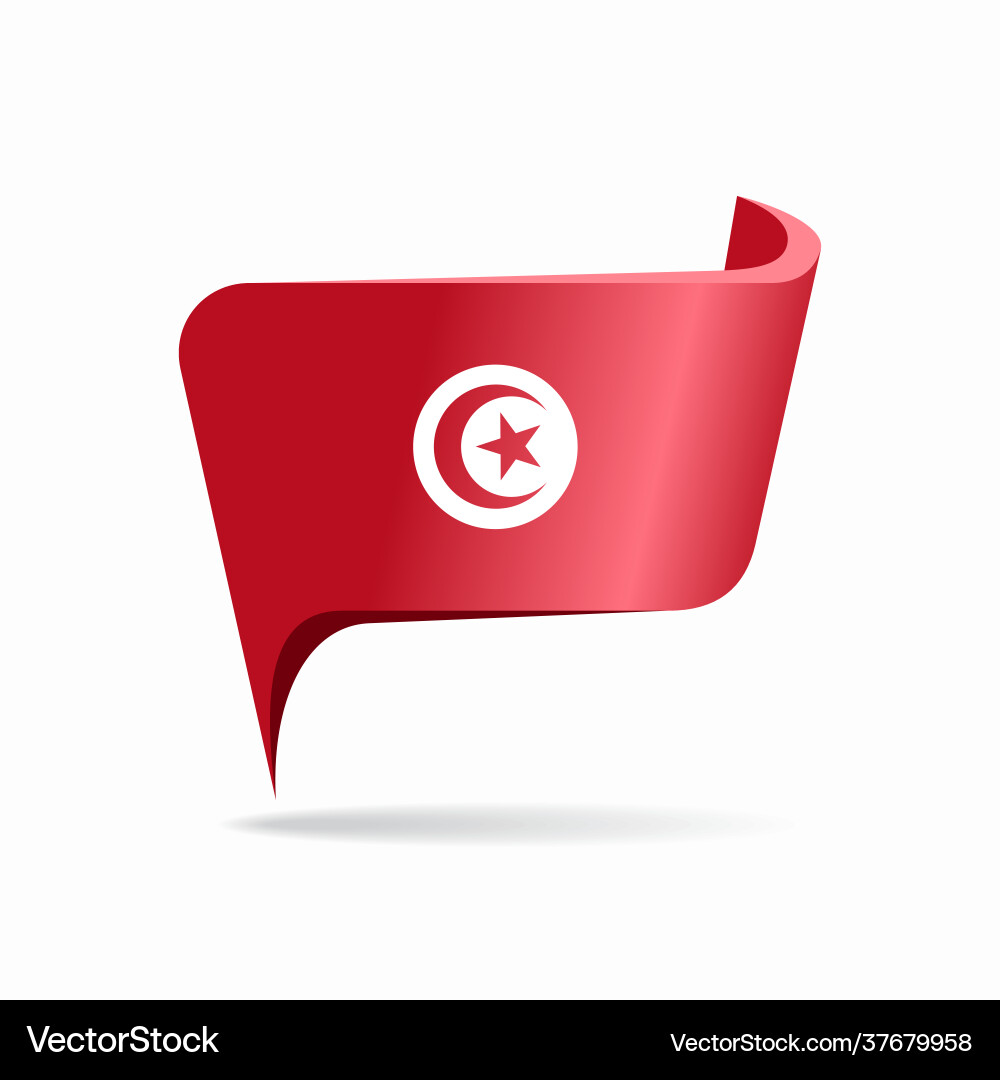 Tunisian flag map pointer layout Tunisian flag map pointer layout vector image