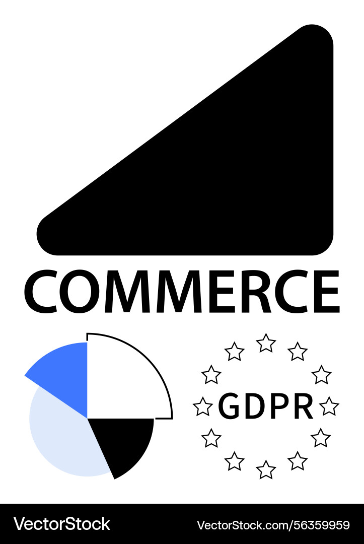 Abstract commerce concept with chart and gdpr Abstract commerce concept with chart and gdpr Vector Image