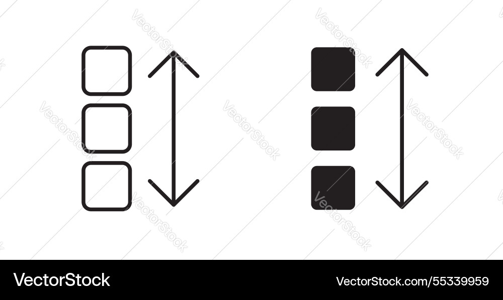 Apps sort filled and outlined icons on white vector image
