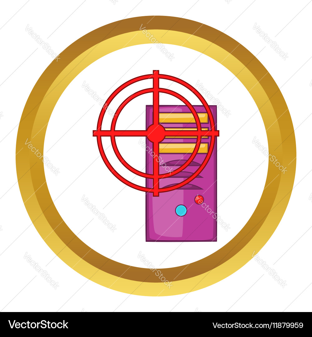 Computer system and red target icon vector image