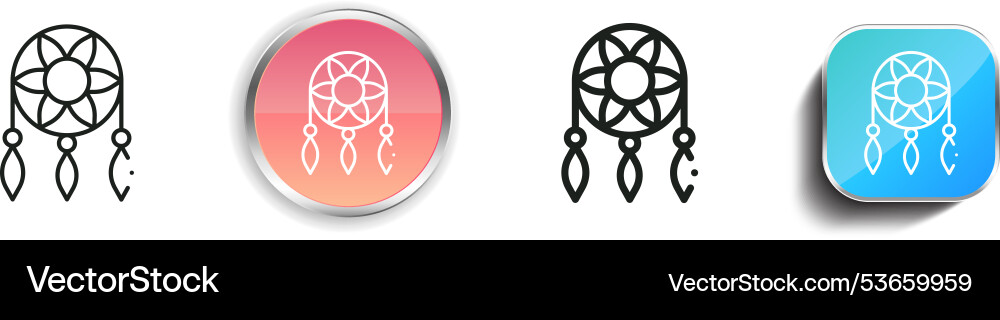 Dreamcatcher icon thin linear regular and button vector image