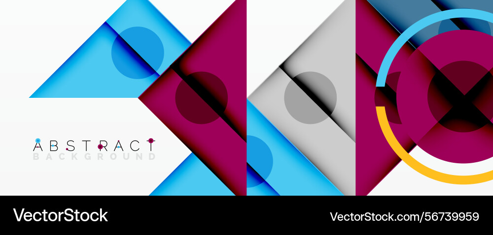 Geometric shapes overlap creating vibrant vector image