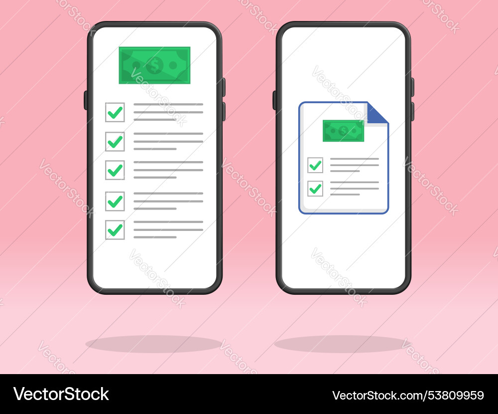 Smartphone Checkliste Geldrechnung Aufgaben Datei Smartphone Checkliste Geldrechnung Aufgaben Datei vektorbild
