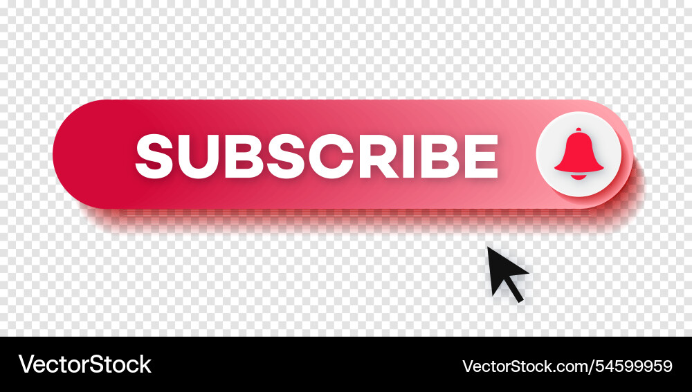 Subscribe button gradient style red color Subscribe button gradient style red color vector image