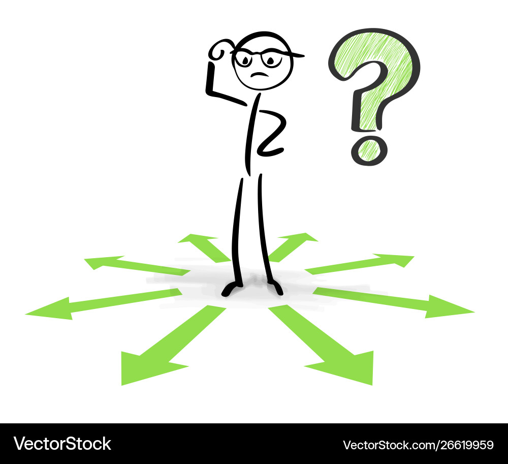 Thinking and choosing between different choices Thinking and choosing between different choices vector image