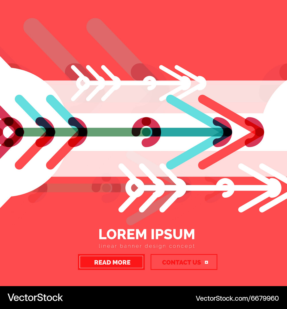 Abstract banner template with arrows linear Vector Image