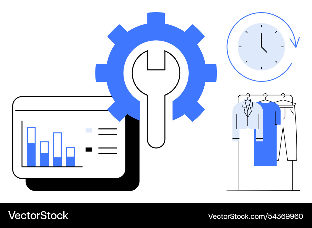 Data analysis tool settings time management Data analysis tool settings time management vector image