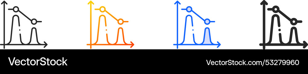 Histogram iconthin linear gradient blue stroke Histogram iconthin linear gradient blue stroke vector image