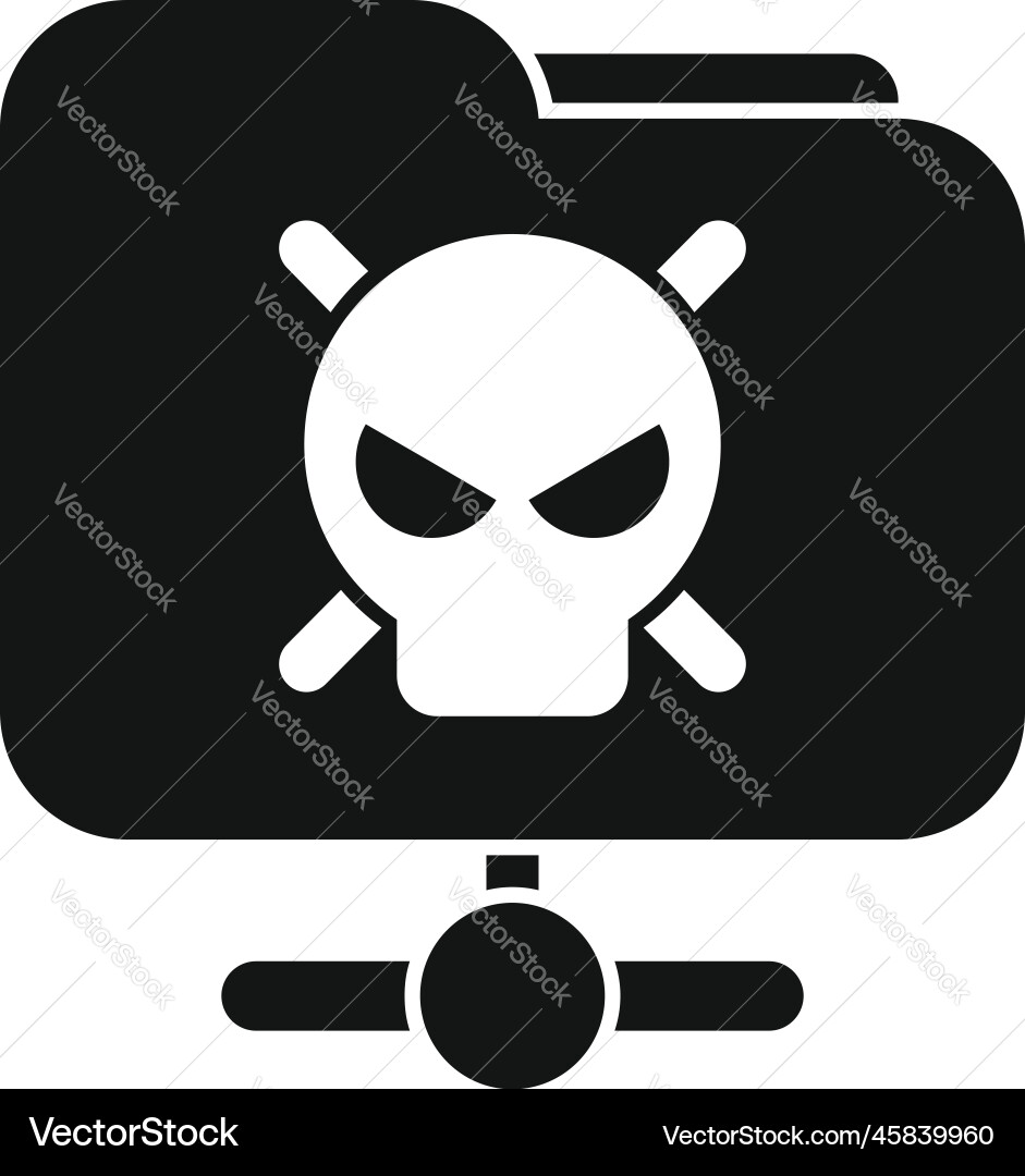 Malware icon simple virus error vector image