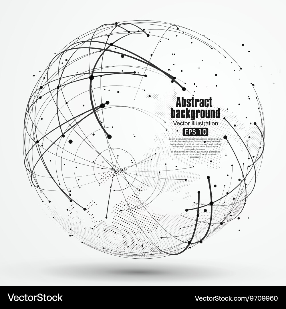 Point and curve constructed the sphere wireframe vector image