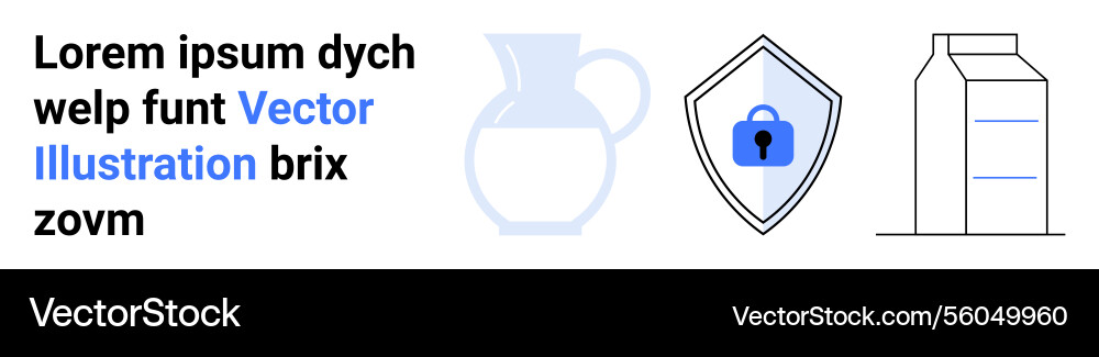 Secure data concept with jug shield lock Vector Image