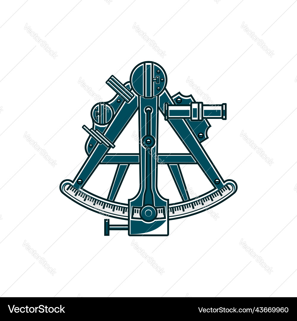 Sextant retro navigation instrument isolated icon Sextant retro navigation instrument isolated icon vector image