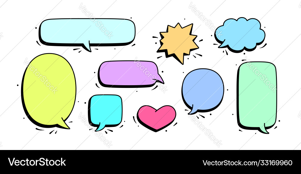 Speech bubble set chat message Speech bubble set chat message vector image