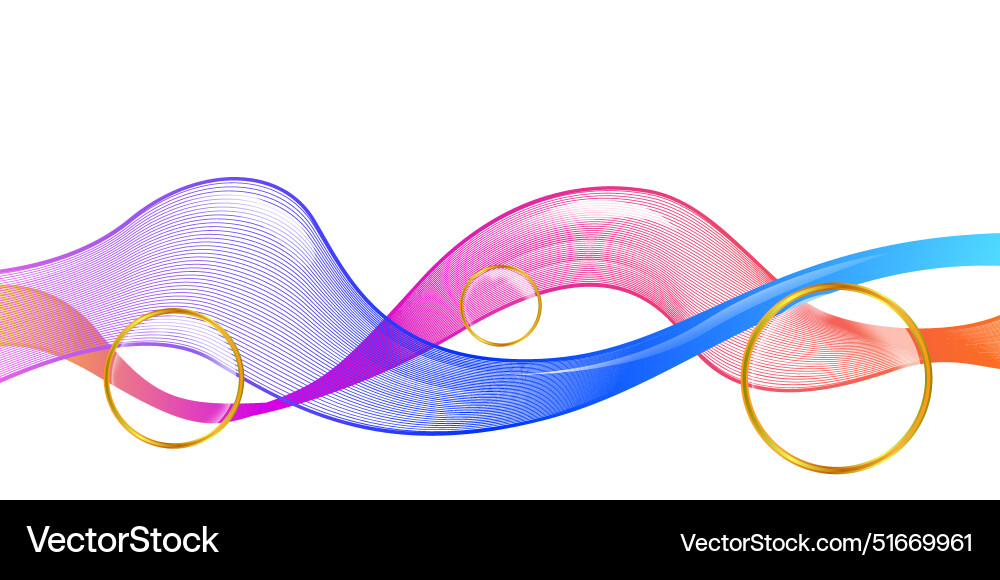 Abstract flow of colorful dynamic waves design vector image
