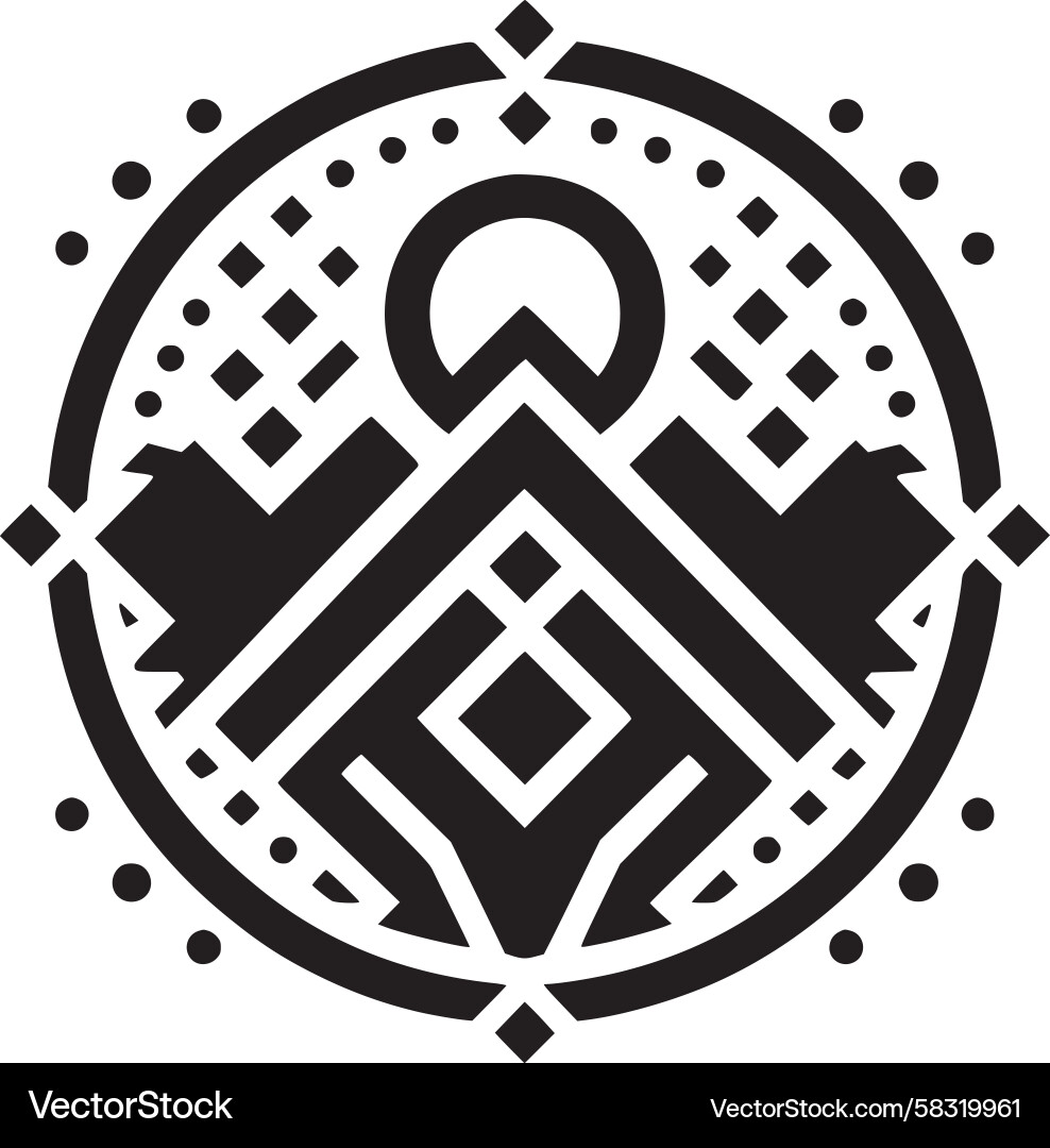 Abstract Lock Icon - Circular Shape Vector Image
