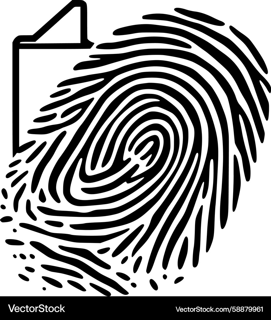 Fingerprint Scan Document Analysis Vector Image