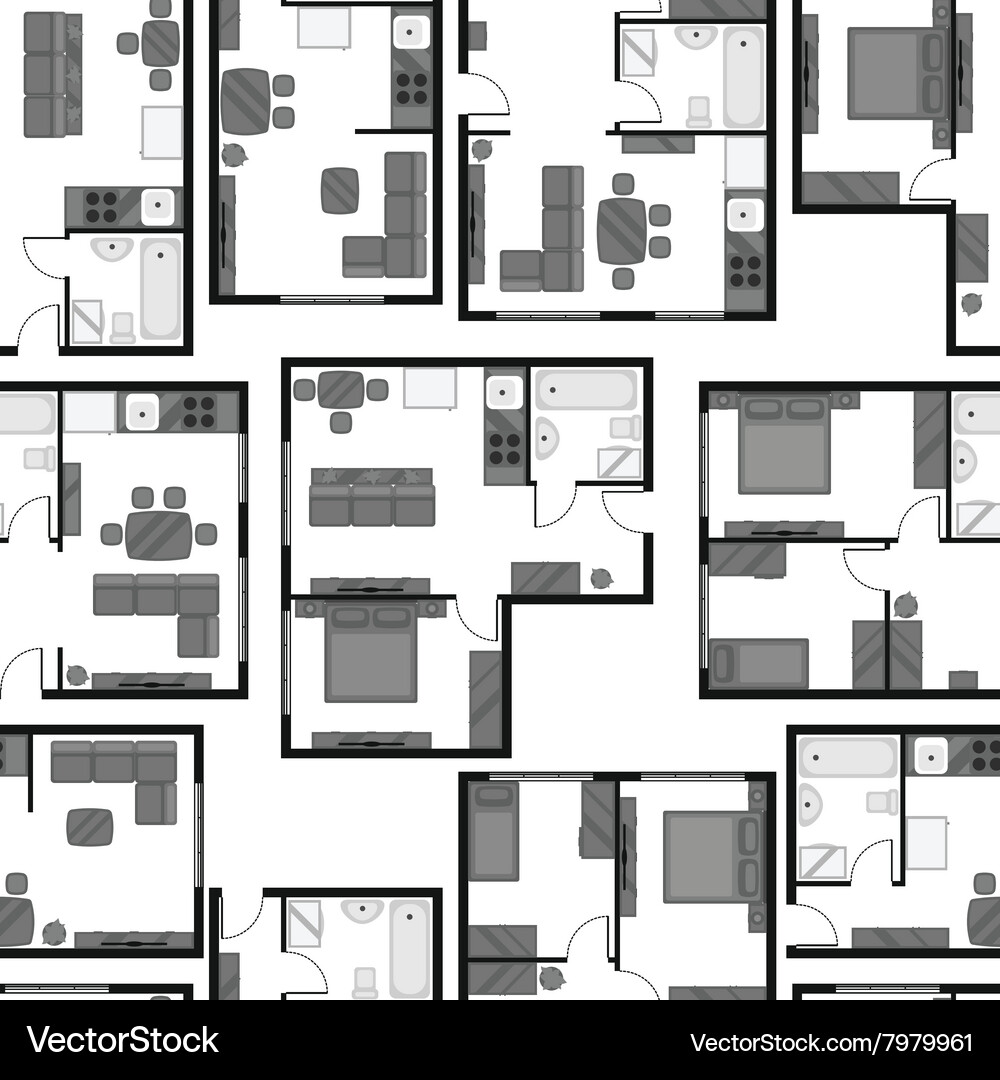 Seamless pattern with architectural projects Vector Image