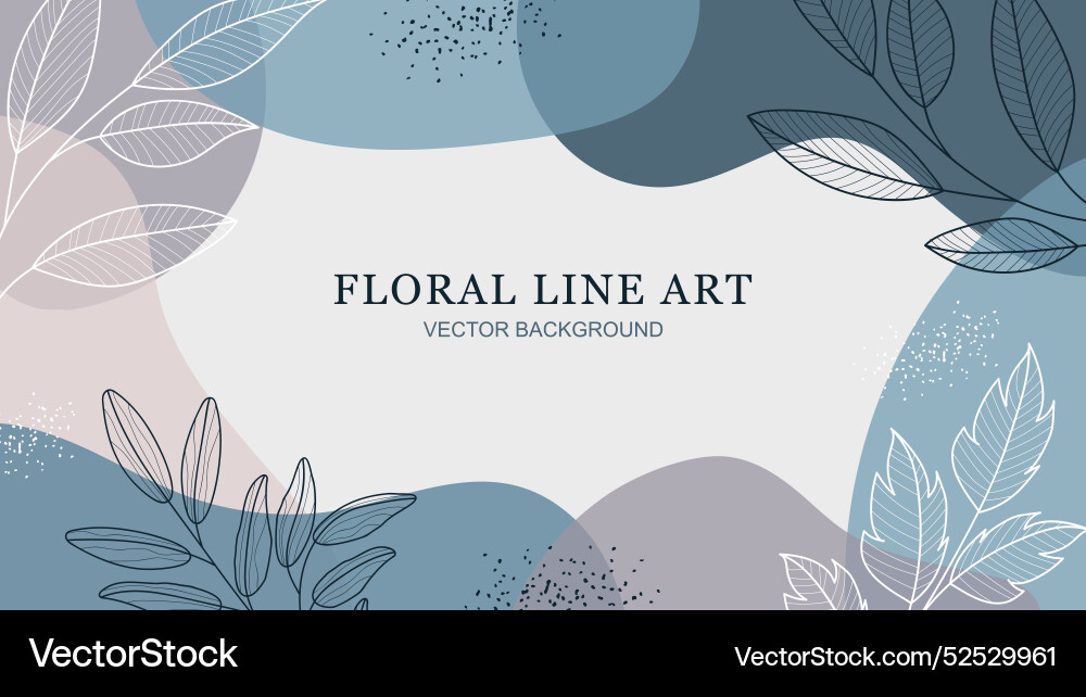 Simple botanical line art with abstract shape Simple botanical line art with abstract shape Vector Image